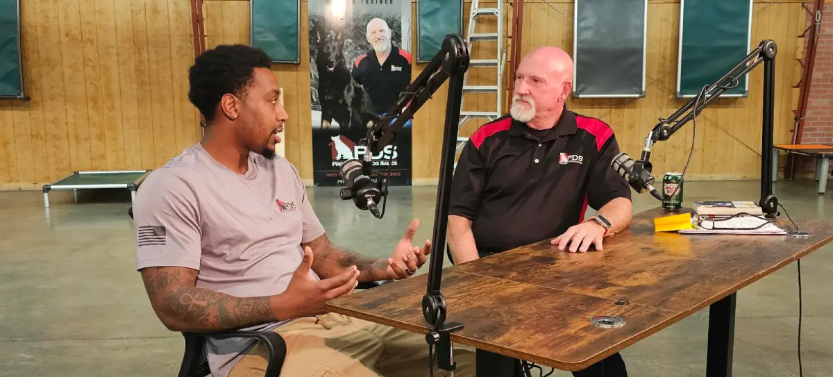 David Harris training a personal protection dog at Protection Dog Sales Kentucky facility